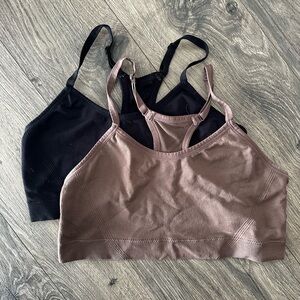 Seamless Black and Brown Sports Bras